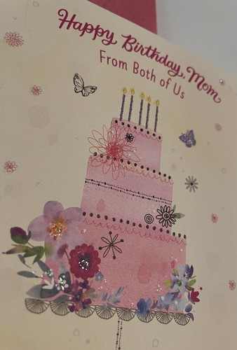 NUEVO sello distintivo ""Feliz cumpleaños, mamá de ambos nosotros"" tarjeta de felicitación y sobre - Imagen 3 de 5