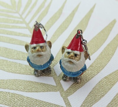 Glückswichtel Porzellan Ohrringe handbemalt Schmuck perfektes Geschenk für Sie
