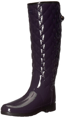 NEW Hunter women's Refined Gloss Quilted Tall rain boots