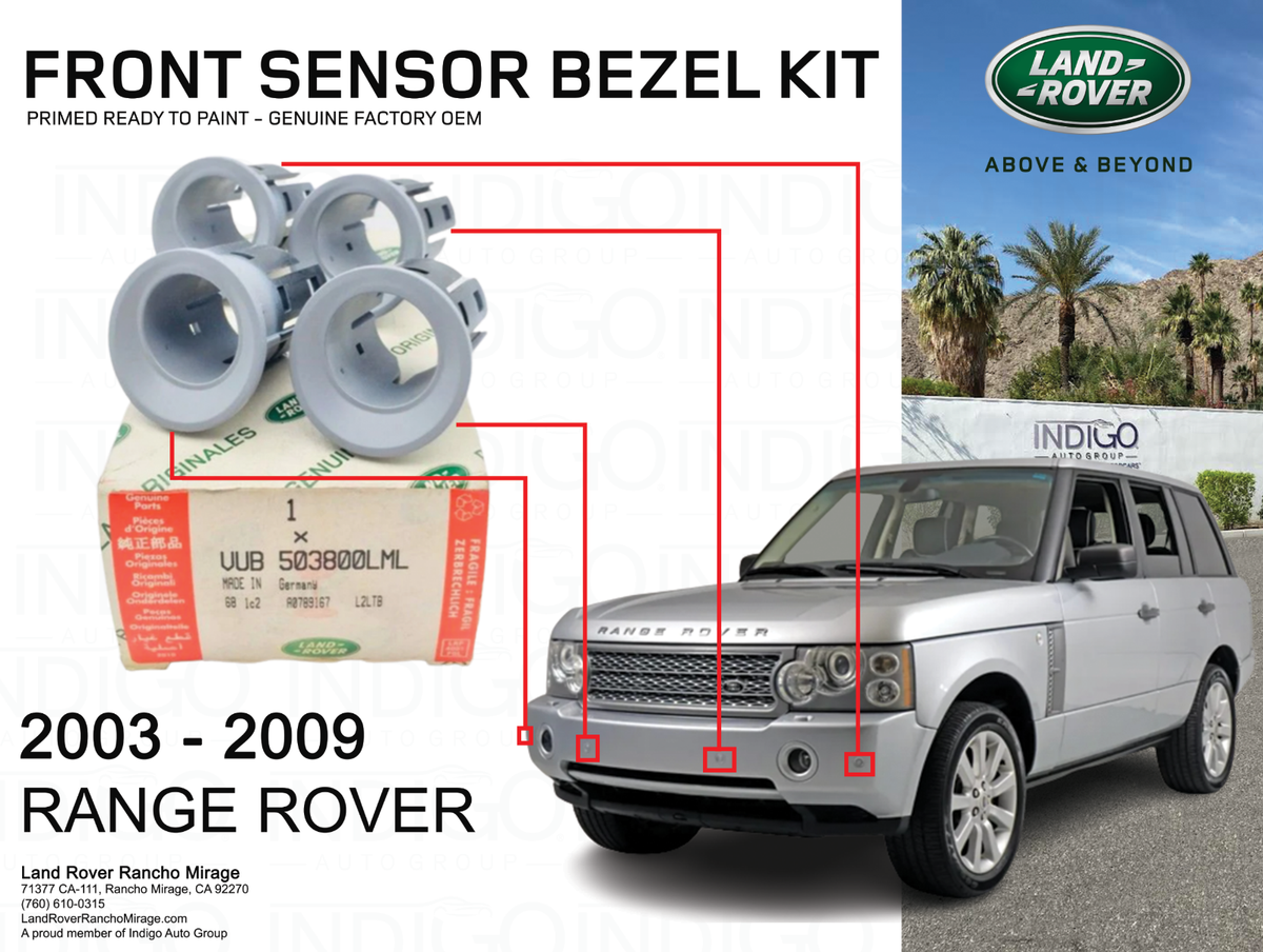 LAND ROVER FRONT PARKING SENSOR BRACKET BEZEL SET x4 RANGE