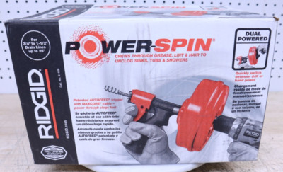 Used Ridgid Power Spin+ Autofeed Drain Cleaner Auger 41408 W/ Original Box - USA