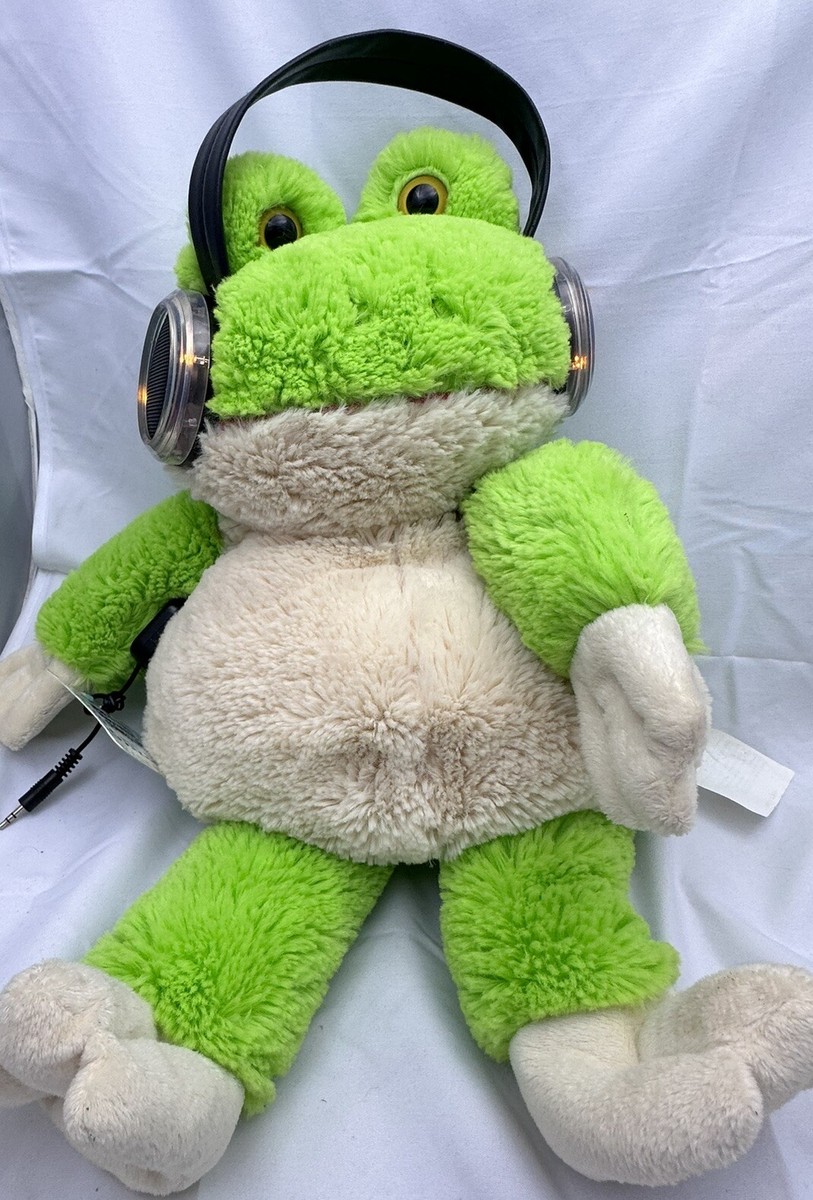 iFlops Share The Tunes Plush Frog Headphone Speaker Connect To MP3