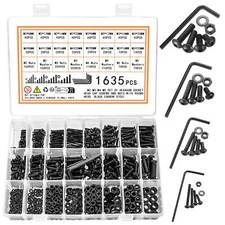 M2 M3 M4 M5 M6 Hex Socket Button Head Cap Screws & Nuts & Washers Assortment Kit