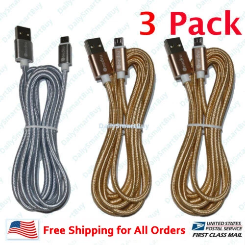Micro USB Charger Data Sync Cable (Gold , Silver color) Pack of 2 or 3 - Image 4 of 4