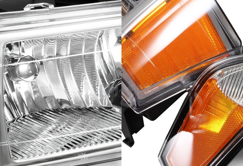 Faros cromados + lámparas de parachoques con reflector ámbar para GMC Canyon 2004-2012 4 piezas Foto 2 de 3