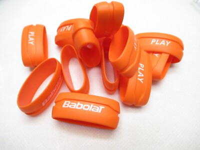 NEW 3X BABOLAT (ORANGE) CUSTOM RING RUBBER GRIP BAND FOR TENNIS RACQUETS. QTY: 3