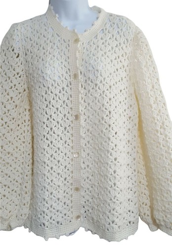 Made Crochet Womens Cardigan Sweater 