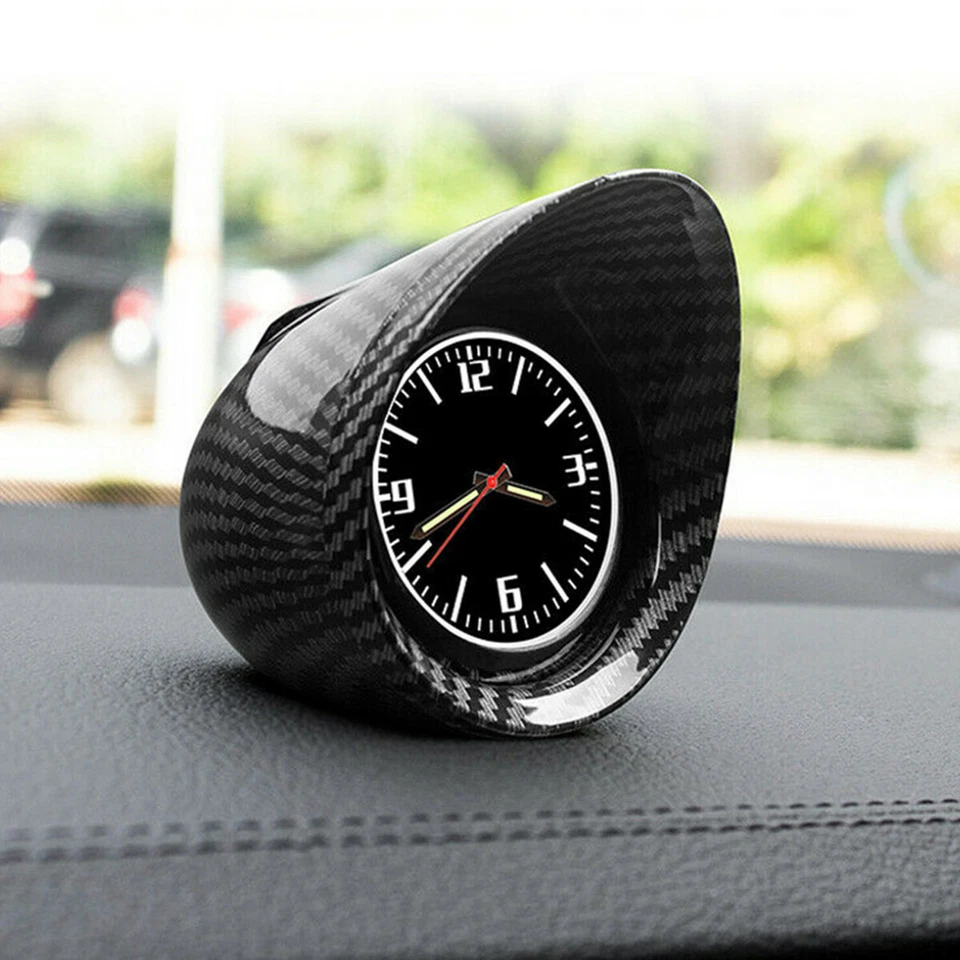 Calibre Reloj Tiempo Pantalla A Gran Escala con Fibra de Carbono Brillante Aspecto Accesorios Coche Foto 2 de 4