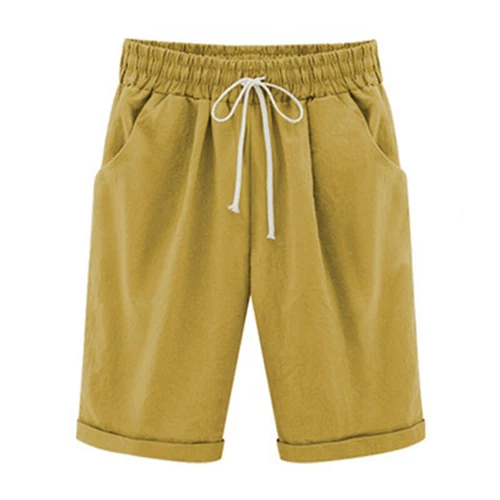 Womens Solid Beach Bermuda Capri Shorts Loose Casual Summer Crop Pants Trousers - Bild 12 von 29