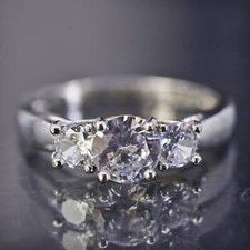 Size 6, vintage sterling silver 925 engagement ring with cz