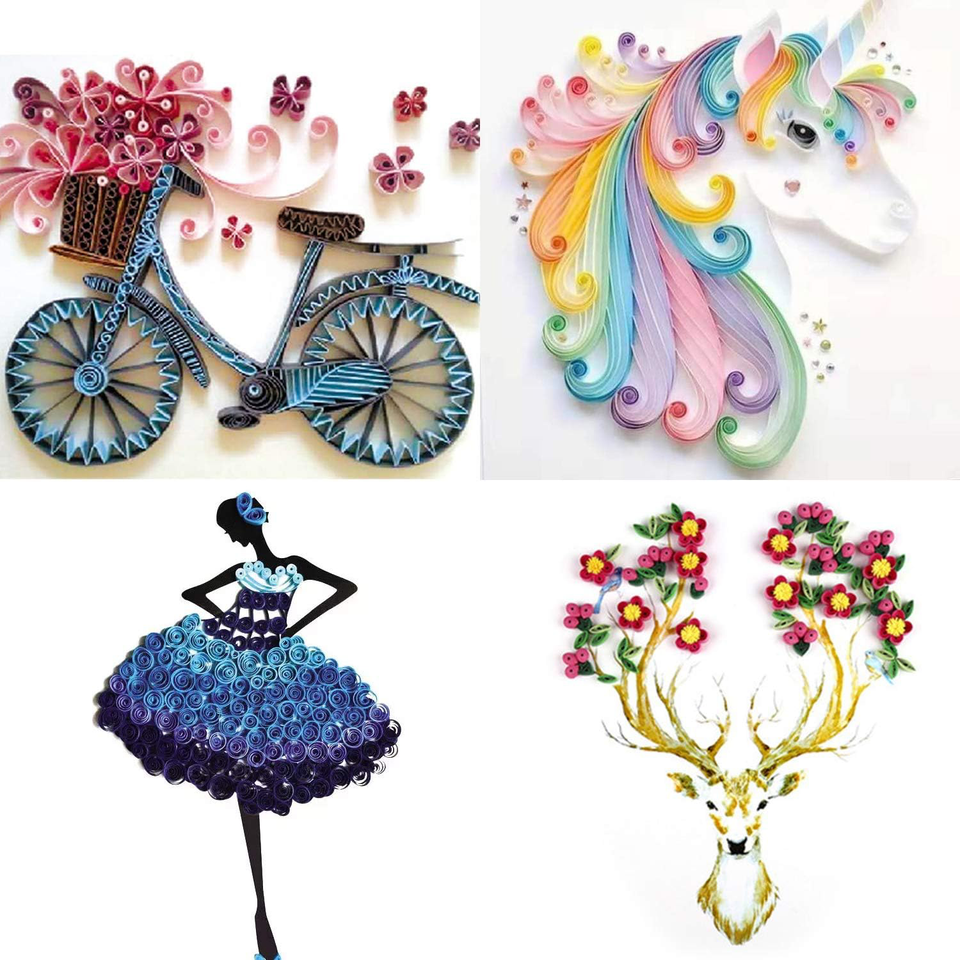 Qpout 20 Pack Paper Quilling Accessories Kits, Paper Quilling Making