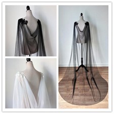 Bridal Veil Cape Shoulder Wedding Veils Tulle Cloak Brides Cathedral Long Lace