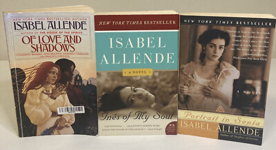 Lot Of 3 Isabel Allende Paperback Books: Of Love And Shadows, Ines Of My Soul, P