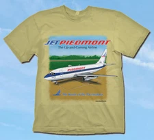 Piedmont Airlines B-737-200 T-Shirt 100% Cotton. Size Large.