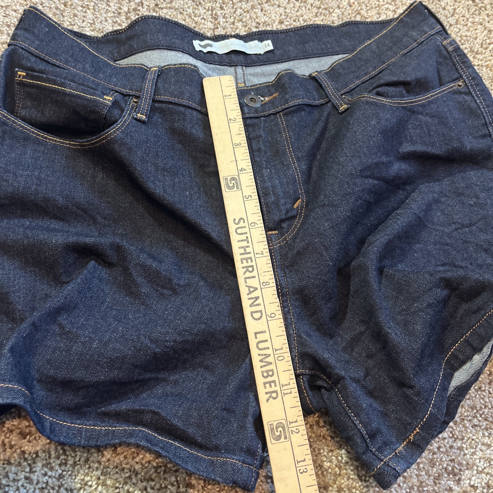 Womens Levi’s Shorts Size 14 Dark Wash Denim Waist 34 - View 9