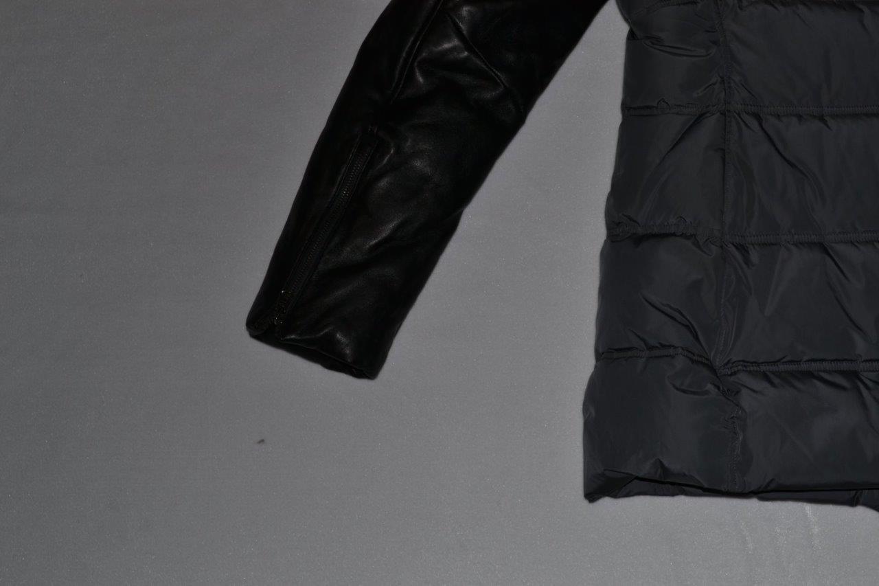 AUTHENTIC MACKAGE WOMEN ORLA CHARCOAL LEATHER SLEEVES DOWN COAT FUR ALL