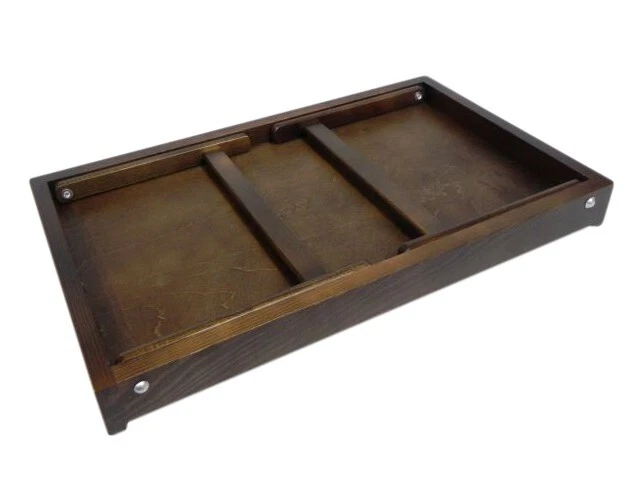 Wooden Lap Tray Breakfast in Bed Serving with Folding Legs Table Mate Dark Brown - Image 3 of 4