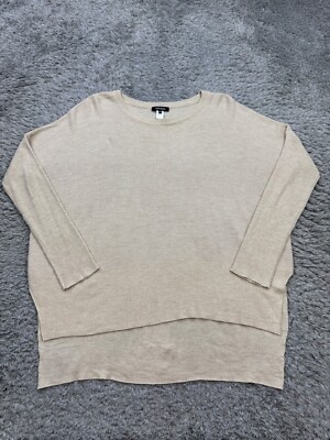 Kerisma Sweater Women S/Medium Beige Round Neck Dolman Mercerized Wool Pullover