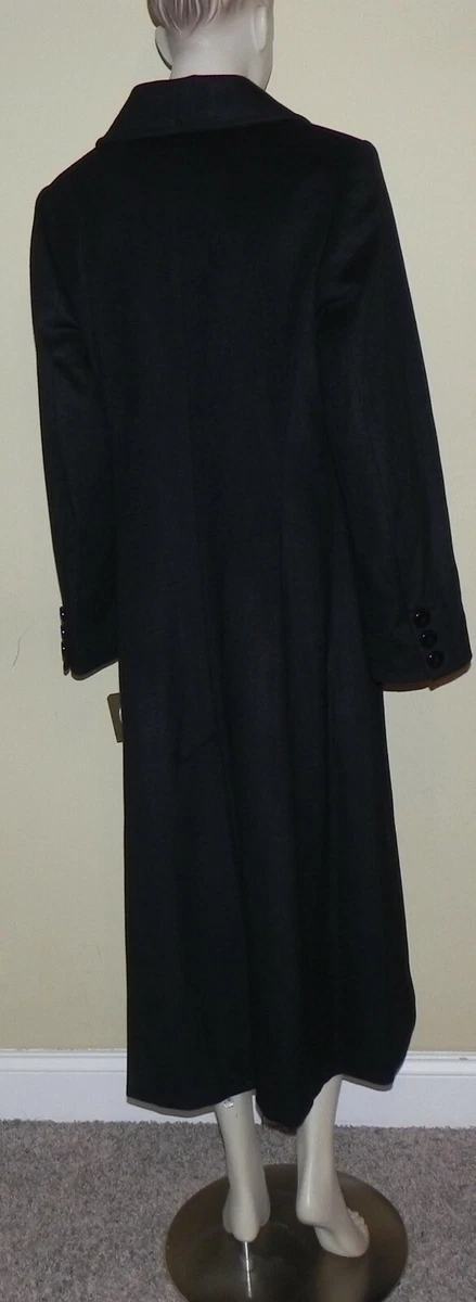 Katherine Kelly Black Cashmere Long Coat 8
