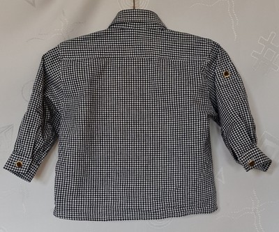 SHIRT VNTAGE AUTHENTIC DIRNDL TYROL PLAIDBLUE EMBROIDERY COTTON  BOY-SIZE:1T/EU86