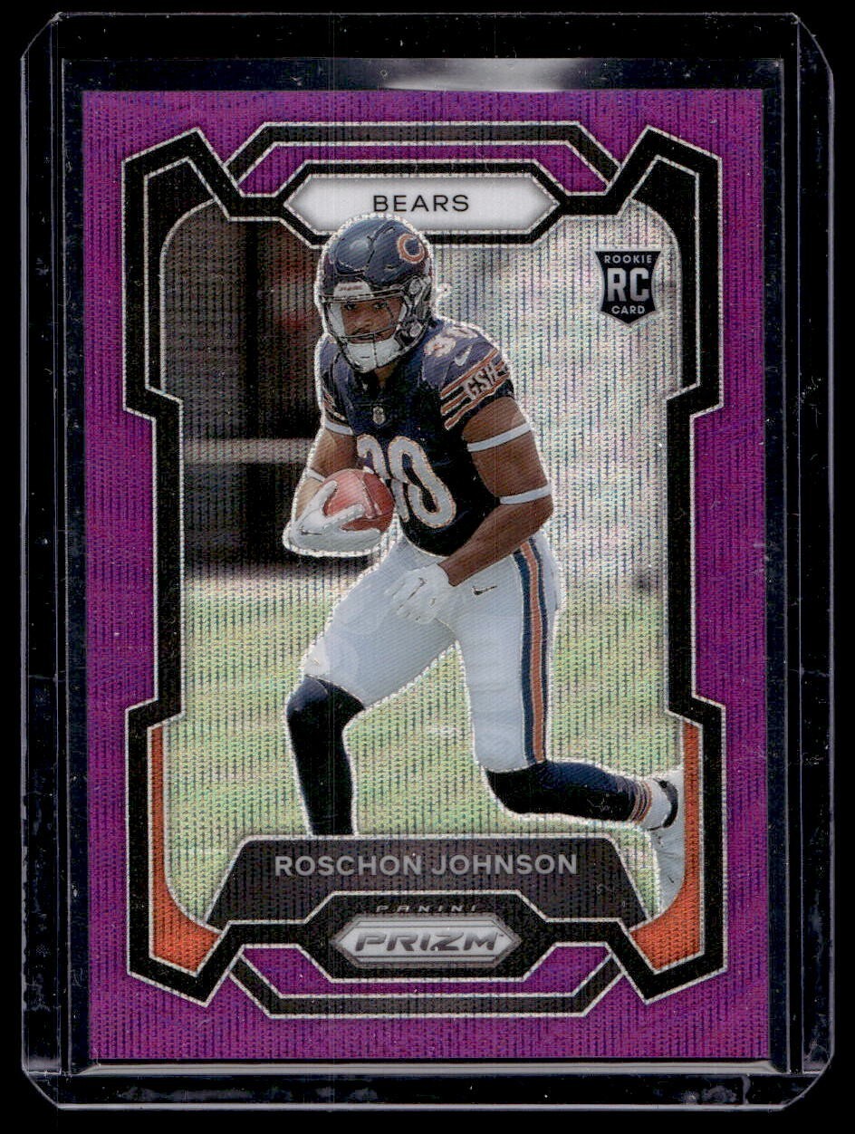 2023 Panini Prizm Roschon Johnson Purple Wave Prizm RC #'d/99 #314 Bears