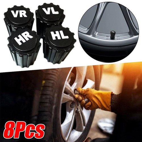 8PCS Tyre Valve DUST CAPS Black fit Most Cars Trucks Bikes New - Picture 4 of 11