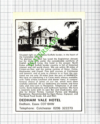 Dedham Vale Hotel Essex kleine Anzeige - 1974 Schnitt