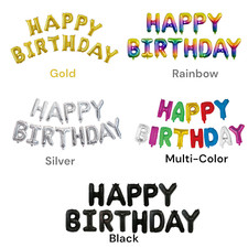 Happy Birthday Balloons Banner 16" Decoration Letter Balloons BDay Letters