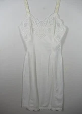 Vintage Wonder Maid Non-Cling Satin Dress Slip Size 32 White Nylon