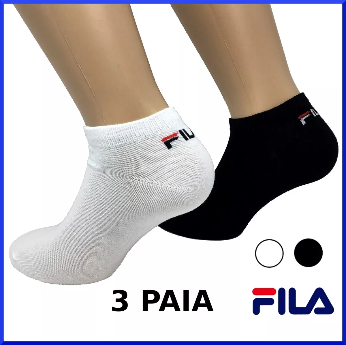 Fantasmini calzini FILA in cotone per uomo donna 3 paia sport
