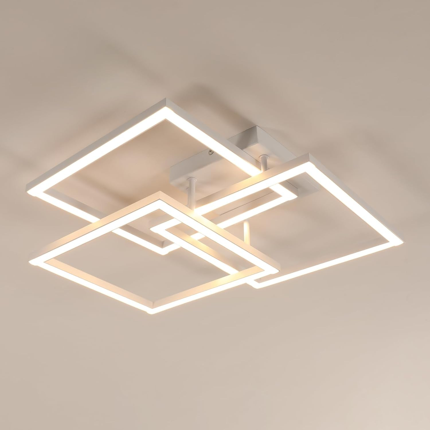 Lampadario LED Soffitto Dimmerabile 62Cm, 40W 4500LM Plafoniera LED Soffitto Mod