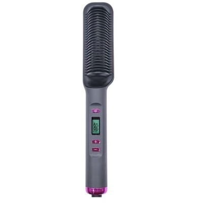 Negative Ionic Hair Straightener Comb LCD Display Fast Heat Auto Shut-Off 230°F