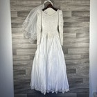 Michaelangelo Wedding Gown Size 8 White Embroidered Floral Lace Beaded Train