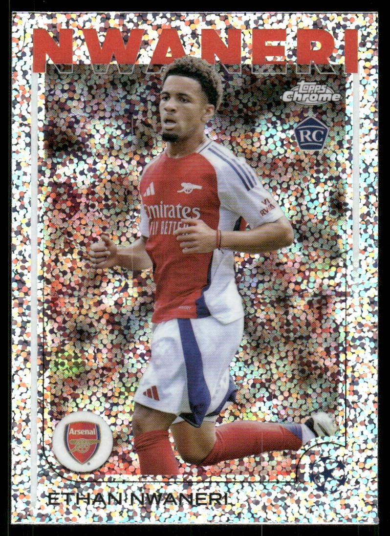 2024-25 Topps Chrome UEFA Club Competitions Speckle Refractors 158 Ethan Nwaneri