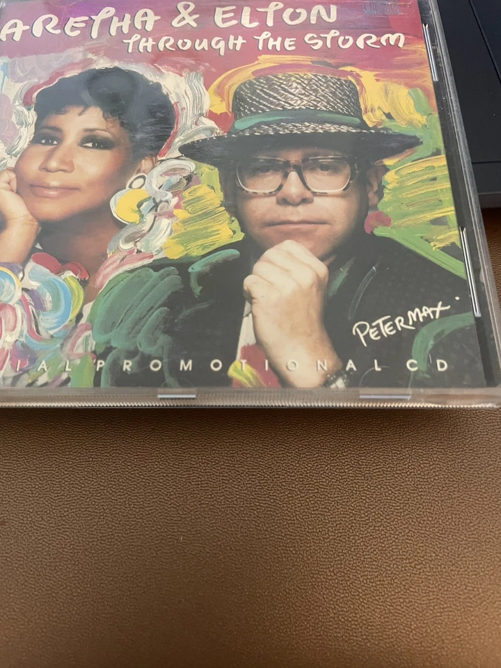 Aretha Franklin Elton John PROMO CD Single Through The Storm Peter Max - Image 2 of 3