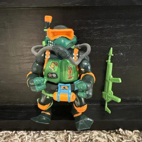 Vintage 1992 Playmates TMNT Navy Seal Mike Michelangelo Near Complete LOOK!