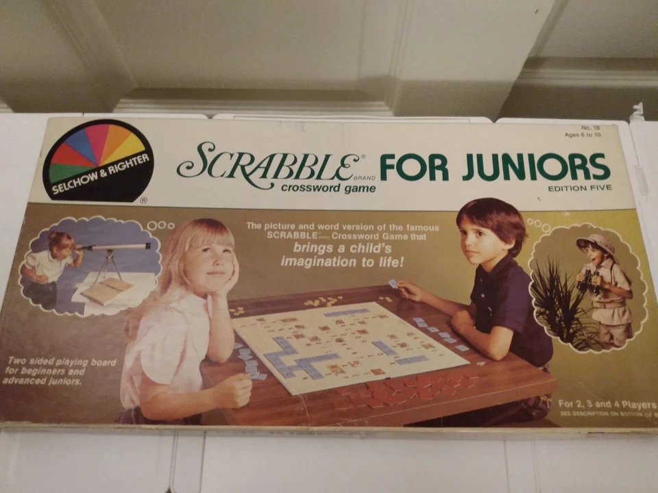 Vintage Selchow & Righter Board Games - Scrabble Jr [93/100] & Chess For Juniors - Image 2 of 4