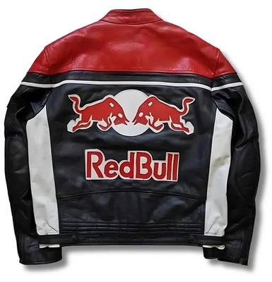 RedBull Embroidered F1 Vintage Retro Cafe Racer Racing Leather