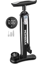 MOHEGIA Bike Floor Pump w/ Gauge: Bicycle Pump with High Pressure 160 PSI Black