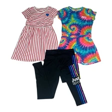 Lot Of 3 Girls Cloth Size 8-10 Dress-Sport Pants-Jumper Justice-Hurley-Cat Jack