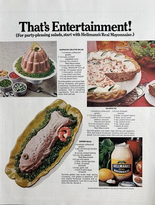 1976 Hellmann s Mayonnaise Original Vintage Advertisement Fish Mold Print Ad