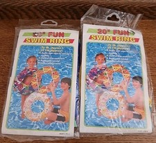 Vintage 20" FUN SWIM RING Water Play Inflatable Swimming Pool RING 1997 New