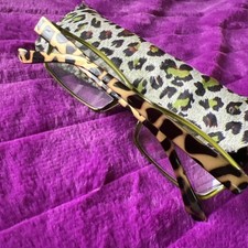 Stylish Leopard Print Reading Glasses with Matching Case 1.75