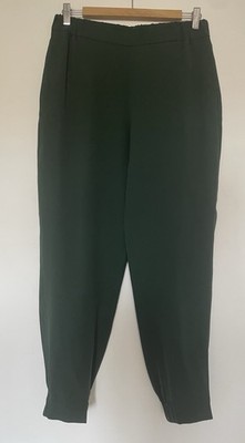 COS Trousers Women's Eur 38 UK10 Green Elasticated Waist Cuff Hem
