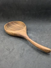 Handcrafted Walnut Wood Spoon - Ergonomic Curved Handle - 22.5cm