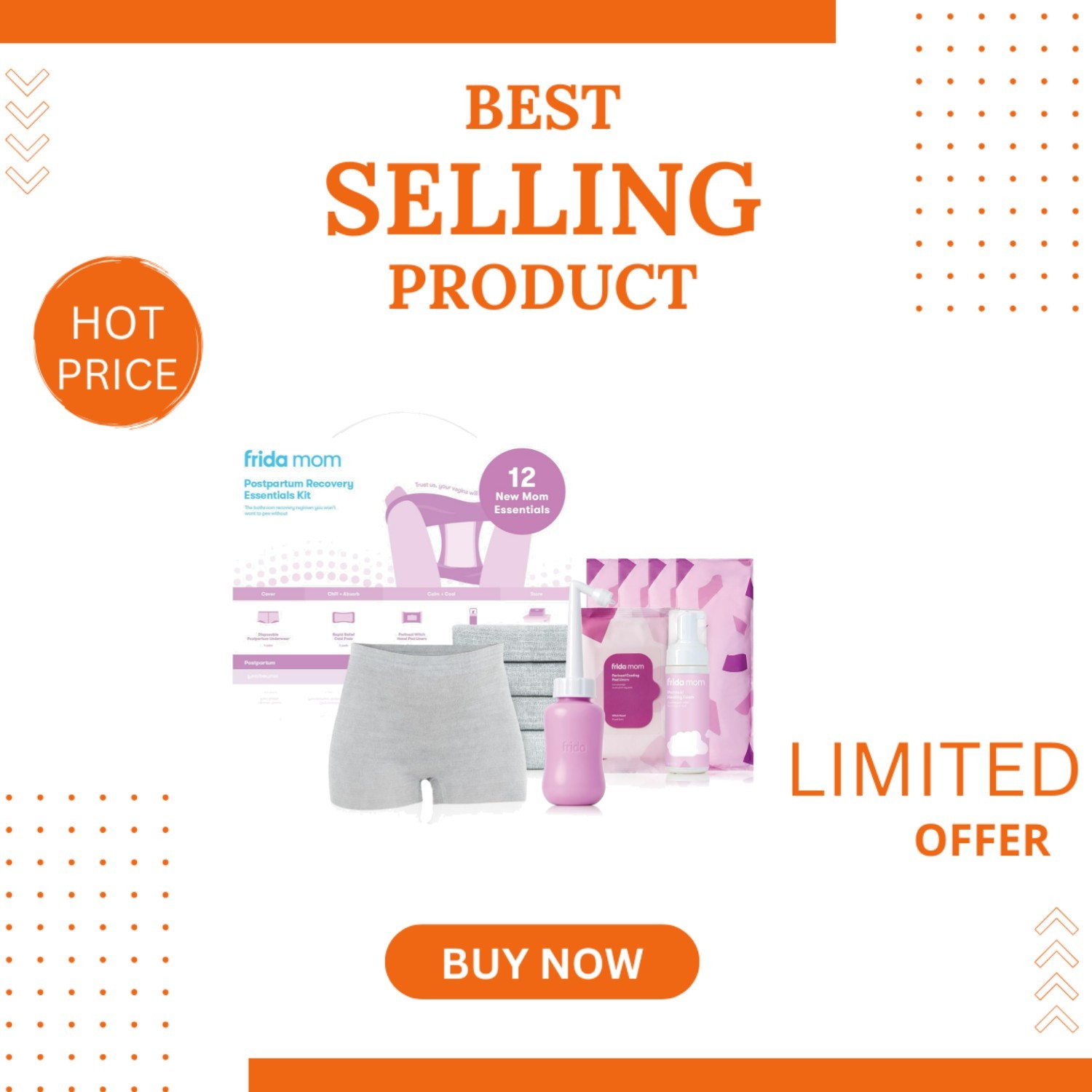 Essential Postpartum Kit - 11 Items for Safe Recovery & Healing for New Mom