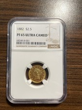 1882 Liberty Head $2.50 Gold Quarter Eagle NGC PROOF 65 ULTRA CAMEO ONLY 67 MINT