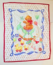 Handmade Teddy Bear Baby Quilt Crib Blanket Nursery Vtg Cottagecore Baby Shower