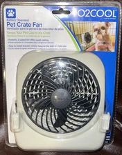 O2COOL BATTERY OPERATED PET CRATE FAN KEEPS YOUR PET COOL 2 SPEEDS WITH BRACKET 