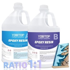 Epoxy Resin 2 Gallon Kit - Crystal Clear, Bubble Free, Food Safe  Fast Curin...
